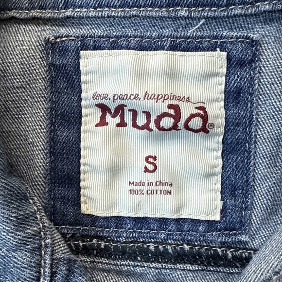 Mudd Denim Vest Womens Small Blue Distressed Medium Wash 100% Cotton NWT - Picture 3 of 8